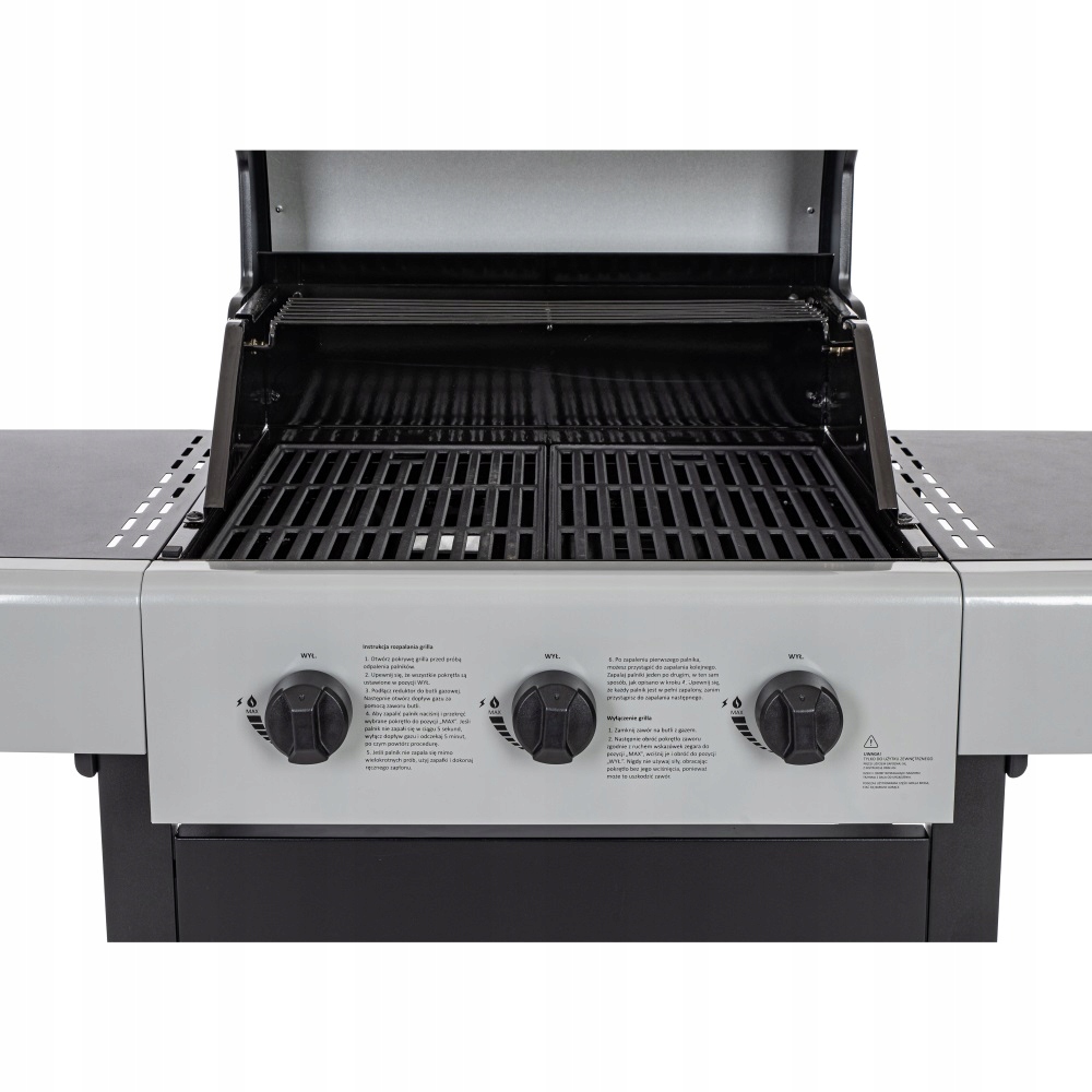 Grill gazowy ogrodowy żeliwny ruszt 3 palniki 7,2kW solidny BlackFlame - obrazek 10