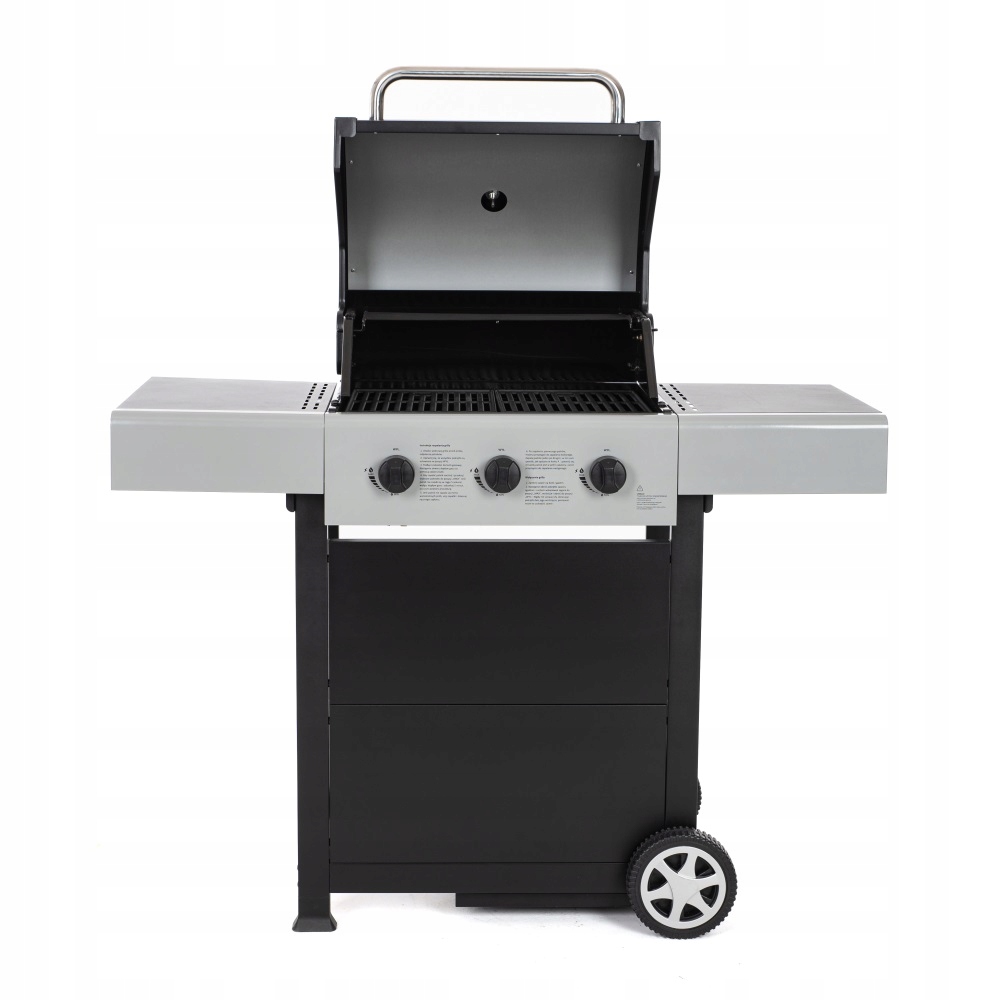 Grill gazowy ogrodowy żeliwny ruszt 3 palniki 7,2kW solidny BlackFlame - obrazek 5