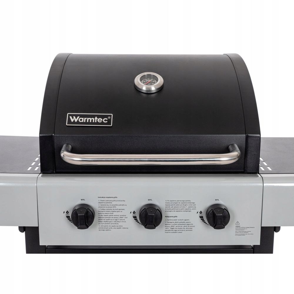Grill gazowy ogrodowy żeliwny ruszt 3 palniki 7,2kW solidny BlackFlame - obrazek 8