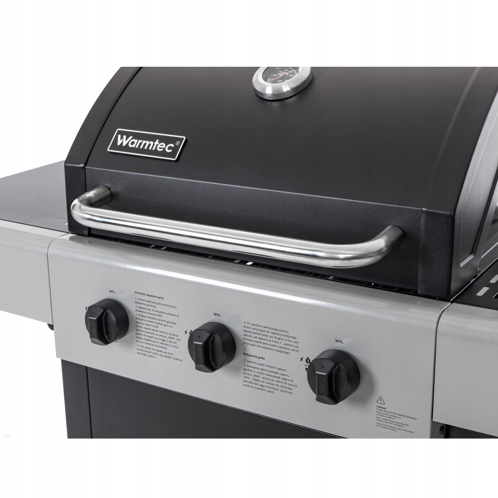 Grill gazowy ogrodowy żeliwny ruszt 3 palniki 7,2kW solidny BlackFlame - obrazek 9