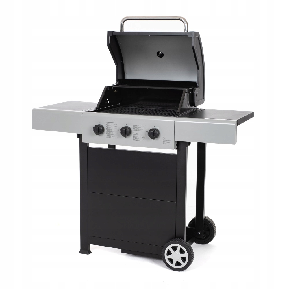 Grill gazowy ogrodowy żeliwny ruszt 3 palniki 7,2kW solidny BlackFlame - obrazek 6