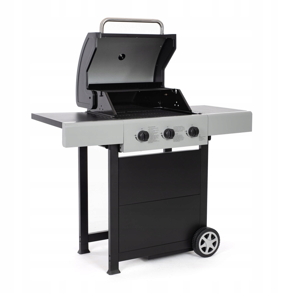 Grill gazowy ogrodowy żeliwny ruszt 3 palniki 7,2kW solidny BlackFlame - obrazek 4