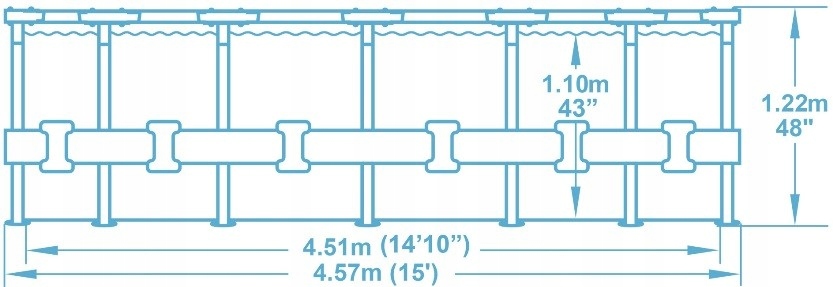 26w1 Basen Stelażowy Pro Max 457x122cm Bestway 56438 - obrazek 6
