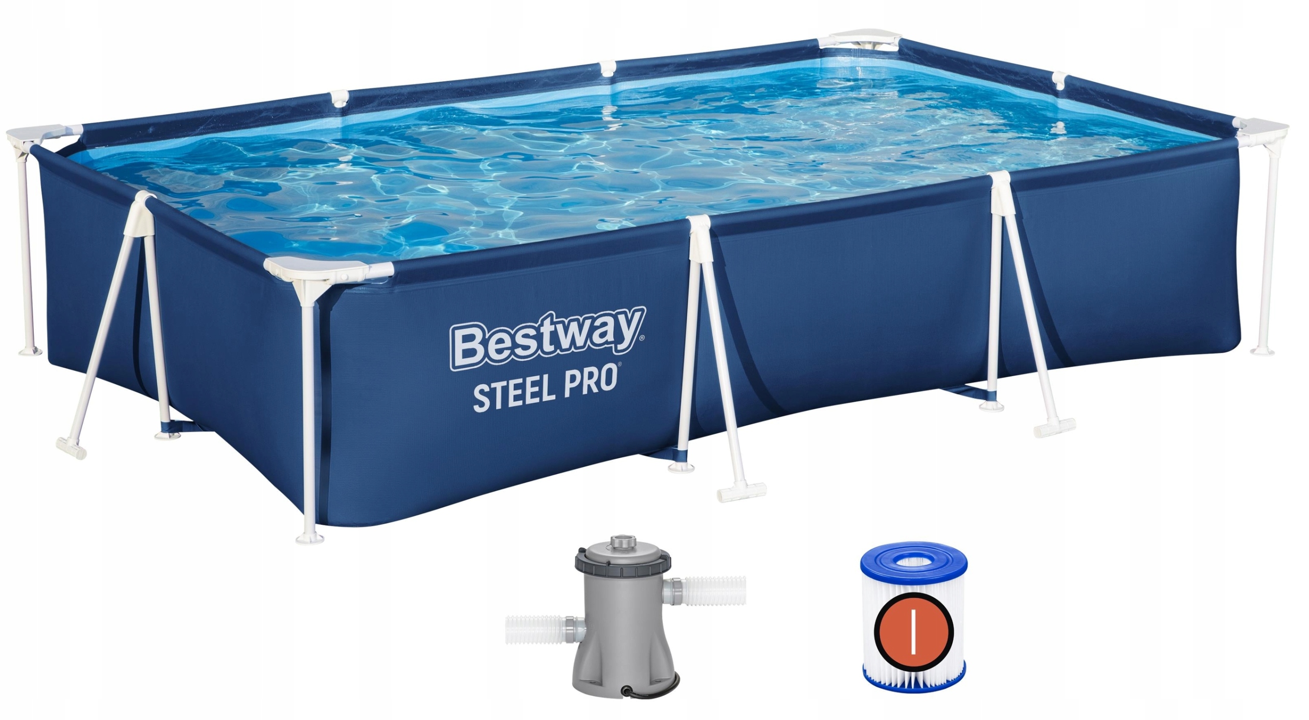 Bestway 56411 Basen Stelażowy Ogrodowy 300x201x66cm Pompa - obrazek 9