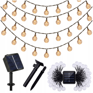 GIRLANDA SOLARNA OGRODOWA 10m 100 LED LAMPKI SOLARNE 100x ŻARÓWKI BALKONOWA