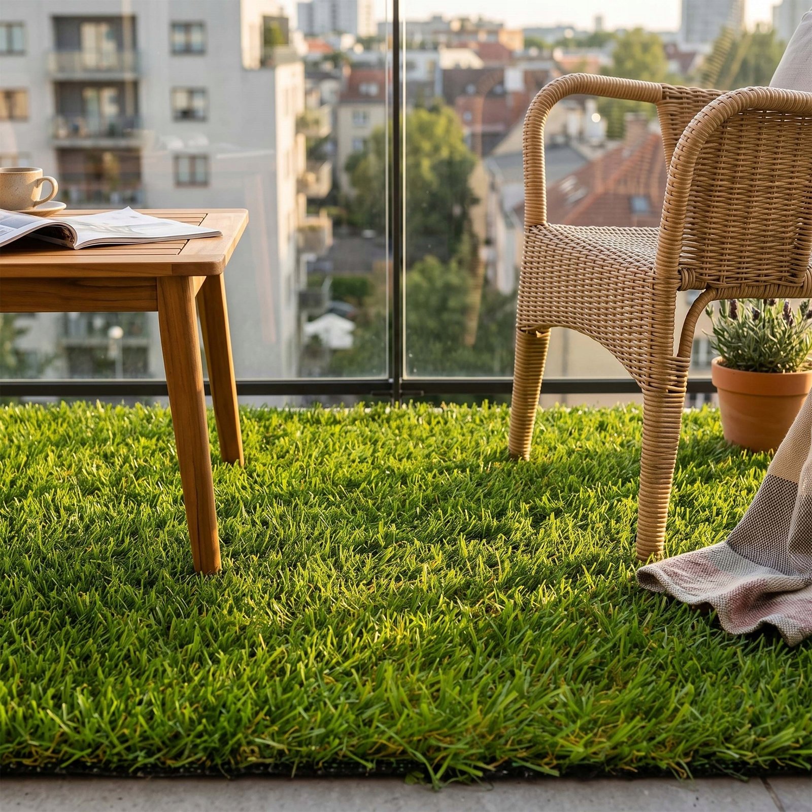 SZTUCZNA TRAWA 20mm ZIELONA WYKŁADZINA Z ROLKI 1m x 1mb. BALKON TARAS OGRÓD - obrazek 4